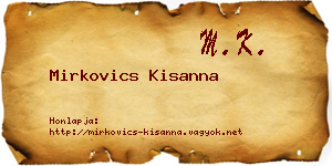 Mirkovics Kisanna névjegykártya